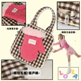 Лола дизайн плюшевые перчатки милая мао -стена лаурет сумка маленькая сумка ниша с крестикой, пересекающая сумочка