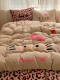 Winter Milk Velvet Four-Piece Bedding Set, Thickened Double-Sided Coral Fleece Cartoon Duvet Cover, Bed Sheet, Quilt Cover, Dormitory Three-Piece Set