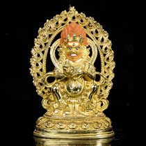 Imitation of Nepal 6-inch copper full gold two-arm Maha Gala Buddha statue protection statue