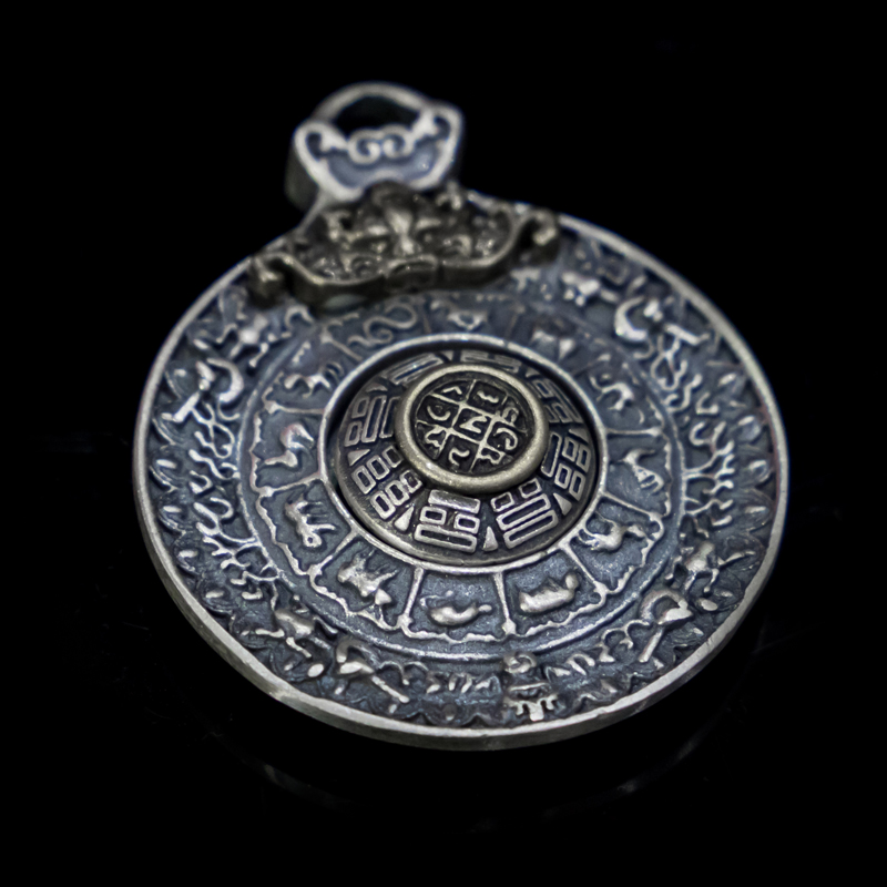 Tibetan Buddhism Nine Palace Gossip Tablets Pure Silver Tibet Buddhas Amulet Fengshui Hang Pendant Farthing New