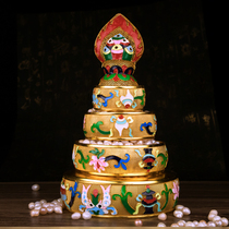 Tibetan Buddhist supplies cloisonne eight auspicious golden silk Manza pan Manda pan Mandarin diameter 13cm