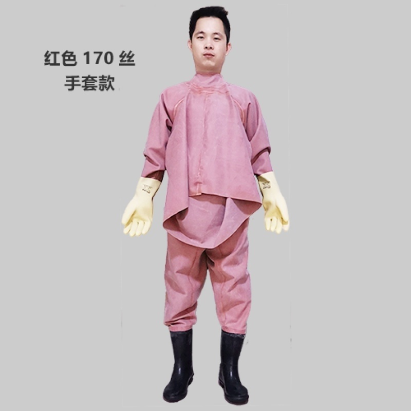 Even Foot Raincoat Rain Pants Sewer Waterproof Clothing Pants With Rain Shoes Leather Forks Full Body Men's Body Reservoirs Water Shoes Thickening