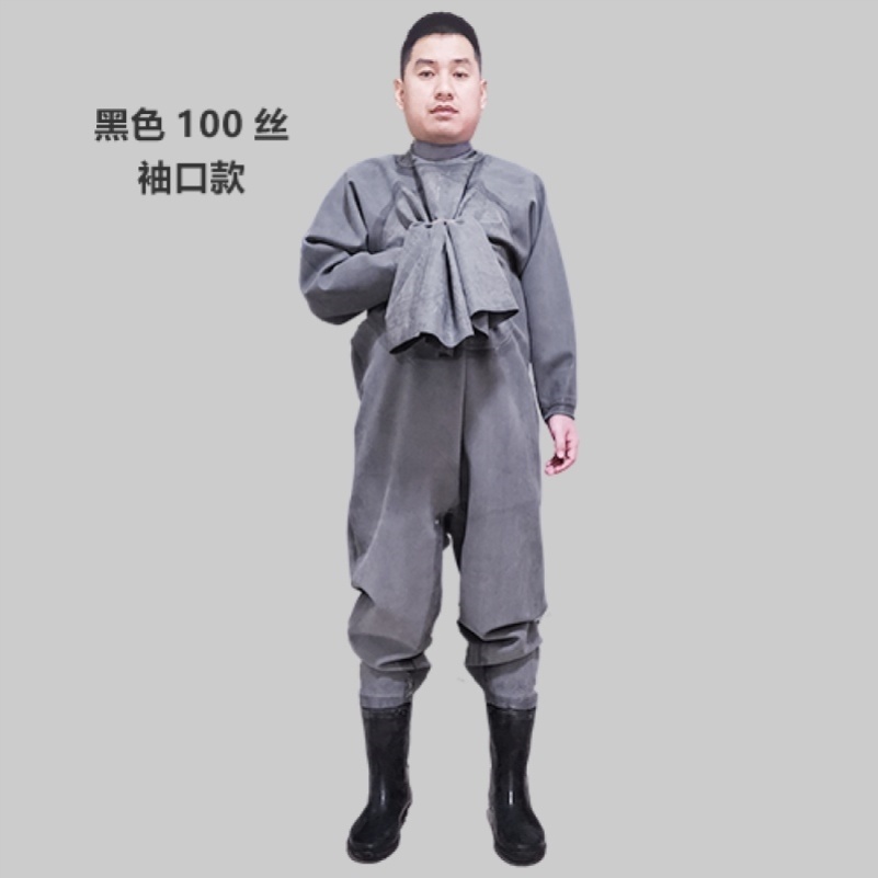 Dig-in-suit sewer pants semi-body waterproof clothes fish fishing even body fishing pants leather fork rain shoes thickened reservoir women