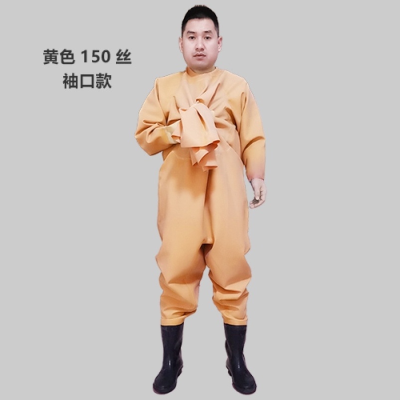 Even feet rain pants all over the body Thickened Fishing Waterproof Clothing Pants Catch fish Even with rain clothes Dig Lotus Root Suit Water Fork Pants
