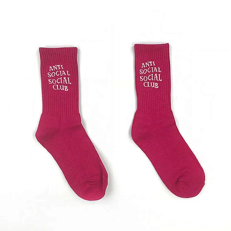 Phiên bản chính xác ASSC ANTI SOCIAL SOCIAL CLUB khăn thể thao vớ vớ màu chữ rắn - Vớ thể thao vớ lưới