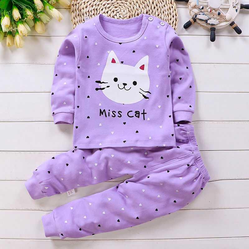 New childrens bông đồ lót mùa thu quần áo bộ 0-6 tuổi bé trai và bé gái bộ pajama quần áo trẻ em mùa xuân và mùa thu.