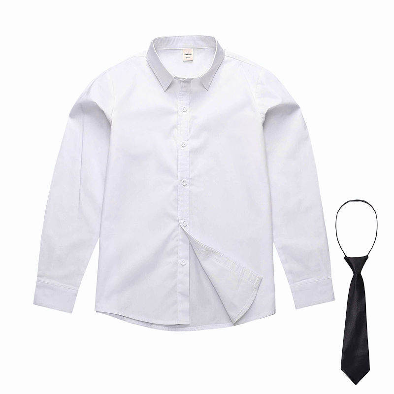 shirtlonglong bông cộng với nhung áo dày trắng Boys trong hoạt động thống nhất áo trường xanh-hồng lớn cho trẻ em.