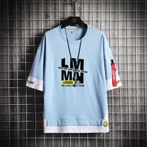 Short Sleeve T-shirt Boy Clothes Boy Clothes 12-15 Year Old 13 Junior High School Student Foreign Gas 14 Fat Great Boy Boy Loose Summer Clothes