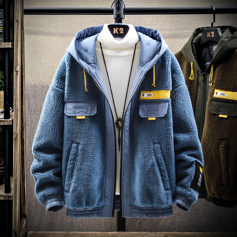 Glint Thickened Jacket Boy Big Boy Blouse Cashmere 15 Year Old 13 Junior High School Student 14 Rocking Grain Suede Air Winter Clothing