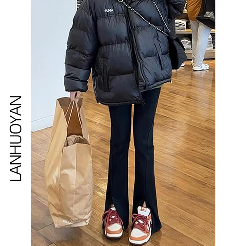 Джинсы, штаны, весенние приталенные дизайнерские штаны-клёш, новая коллекция, высокая талия, тренд сезона