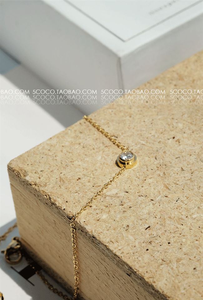 Thời trang Hàn Quốc đơn giản đầy đủ chuỗi đơn kim cương vòng tay nữ siêu mịn titan thép hồng mạ vàng hoang dã vòng chân trang sức tay - Vòng chân