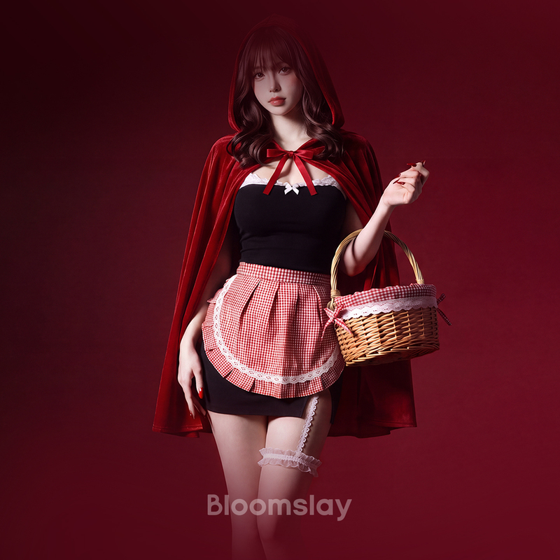 Bloomslay "Little Red Riding Hood" Halloween and Christmas Costume Set, Nightgown, Little Red Riding Hood Cosplay Outfit