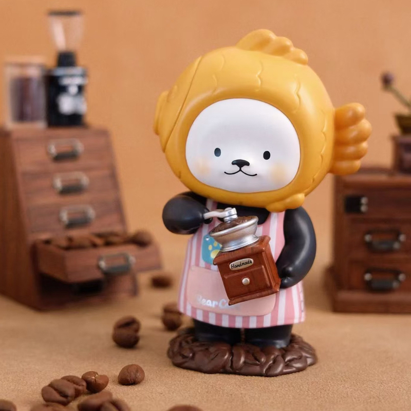 In-Stock Options: White Bear Department Store Bear Bear Cafe Series Blind Box Taiyaki Panda Food Toy Figurine Display Piece