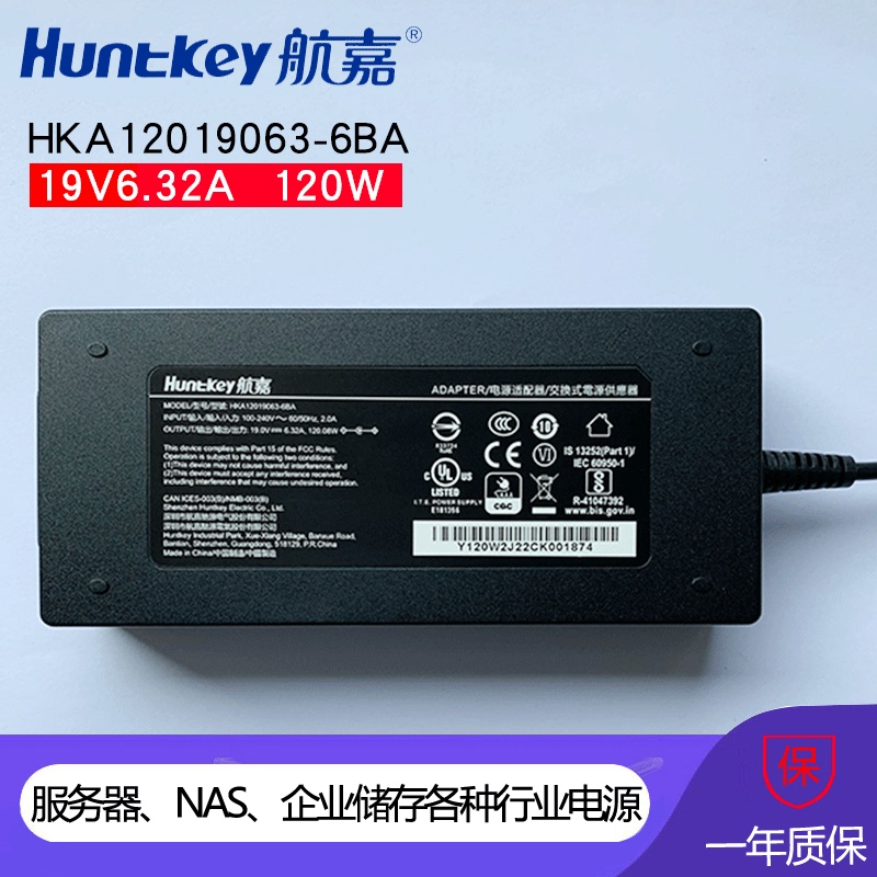 Huntkey 19V6.32A Power Adapter Hka12019063-6Ba New Laptop Monitor Charger