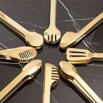 Stainless steel food clip kitchen fried steak special bread clip Malatang food barbecue barbecue barbecue clip gold