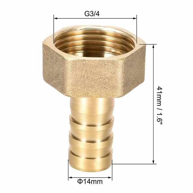 6pcsBrassBarbHoseFittingConnectorAdapter14mmBarbedX