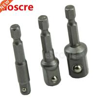 3 Sizes Socket Adapter Set Hex Shank to 1 43 8