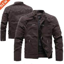 Outwear Jackets Winter Motorcycle PU Leather Jacket Men 2022