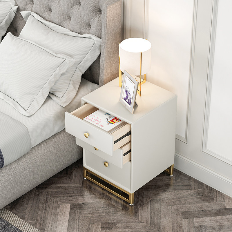 Free-to-install bed head cabinet Mini small minimalist modern light lavish home bedroom solid wood bedside small cabinet narrow cabinet