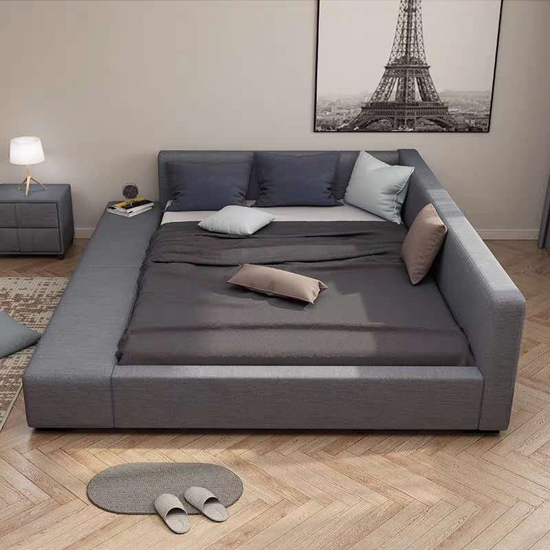 Tatami bed bedroom science and technology cloth bed simple modern 1 8 removable and washable 2 meters splicing bed low bed Nordic fabric bed