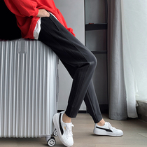 2020 Spring Autumn Pure Cotton Sports Pants Women Loose Bunches 90% Straight Silo Black Kharen Pants 100 Hitch Casual Wear Pants