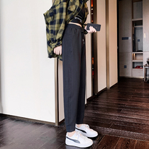 Black Trackpants Women Loose Bunches Slim 100 Hitch Casual Pants 2020 New Fall Straight Drum Kharenwear Pants