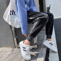 Gold Velvet Sports Pants Women Plus Suede Thickening Easy bunches Autumn Winter Conspicuant Wear Kharen Casual Cotton Pants Children