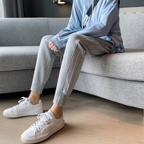 Sports Pants Women Loose Bunches Fall New Grey slim 100 Lap Casual Pants Straight Barrel Pure Cotton Kharenwear Pants