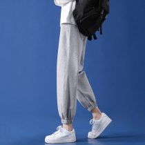 Gray sweatpants Spring and Autumn thin beam feedback pants in tide thin small lamp cage casual pants