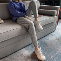 Grey Sports Pants Woman Loose Bunches Fall slim 100 Lap Straight Cylinder 90% 2020 New Pure Cotton Casual Wear Pants