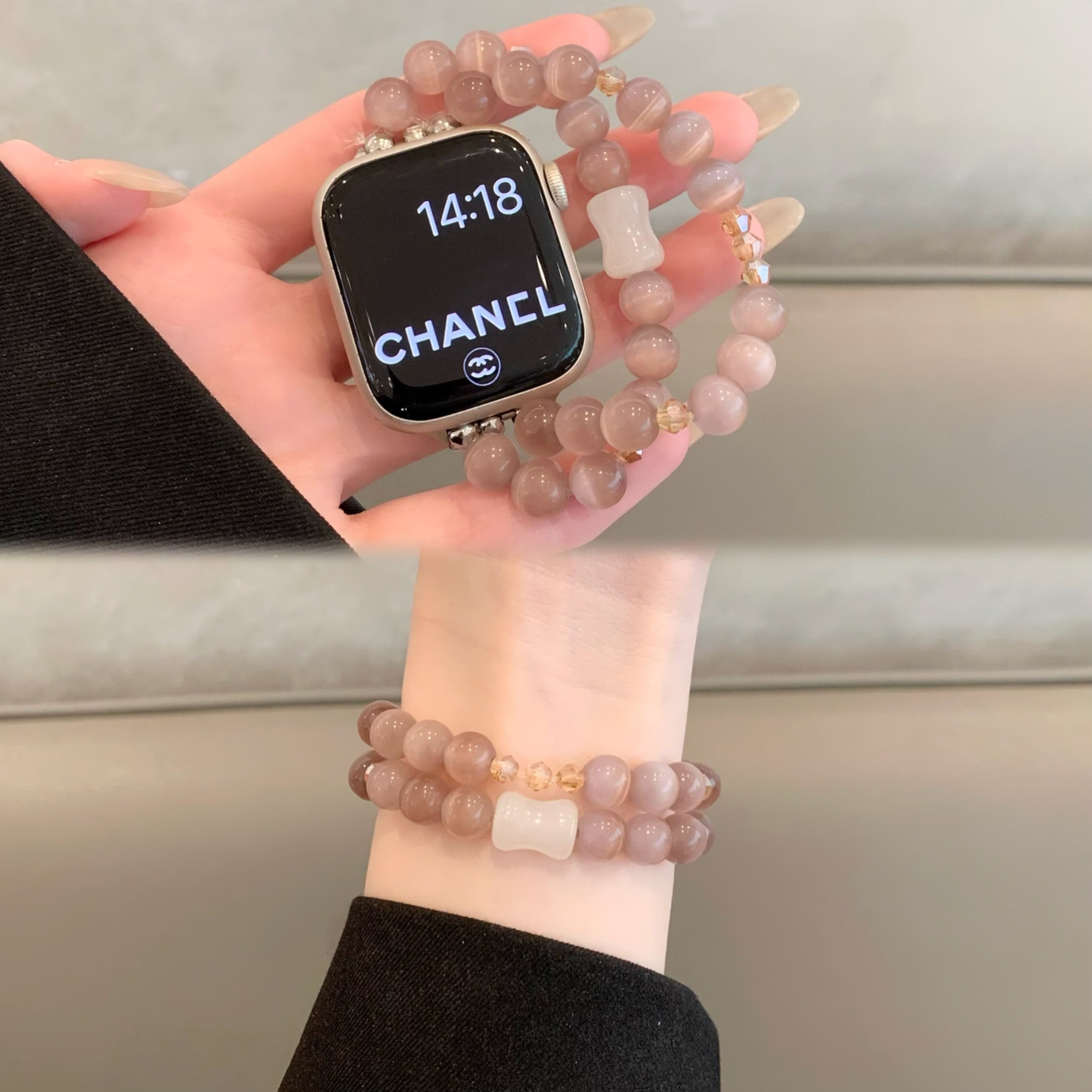 苹果iWatch 10透气弹力猫眼丁香紫水晶链：🌟让你的Apple Watch 9/8秒变时尚宠儿！🌈-智能手表手环表带-淘宝好物网