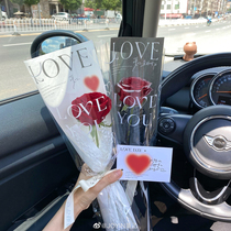 Black face black shop wrapping paper retro ins gift bouquet want to see you