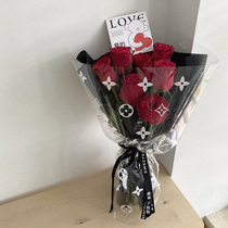  Black-faced black shop big-name wrapping paper flower wrapping paper floral Korean ins style