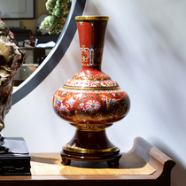 Teacher Cheng handmade Beijing cloisonne butterfly vase bronze tire enamel home business Crafts gift ornaments