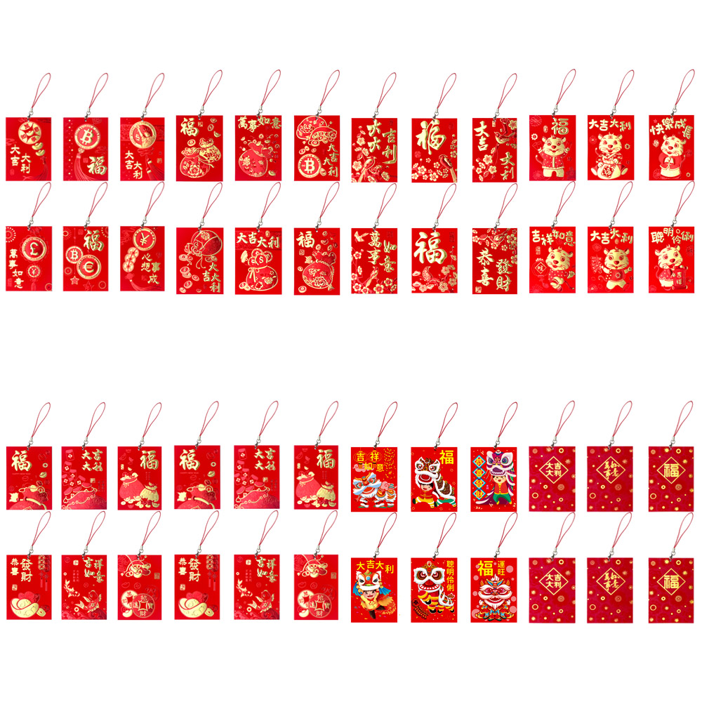 Hanging Rope Hanging Tree Decoration Small Red Envelopes New Year Bonsai Arrangement Pendant Hair tree with red rope Spring Festival Plants Lie is seal