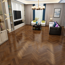 Meisen official Residence North American black walnut herringbone pure solid wood floor factory direct sales lock to warm home bedroom