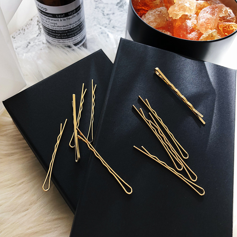 Nhật Bản đơn giản kim loại từ hoang dã clip clip bangs kẹp tóc kẹp tóc vàng sóng clip không thể thả mũ sơn - Phụ kiện tóc cột tóc cho bé gái