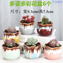 Multi-meat flower pot ceramic special price clear cabin breathable coarse pottery Sorcerer old pile basin large caliber creative meat small flower pot