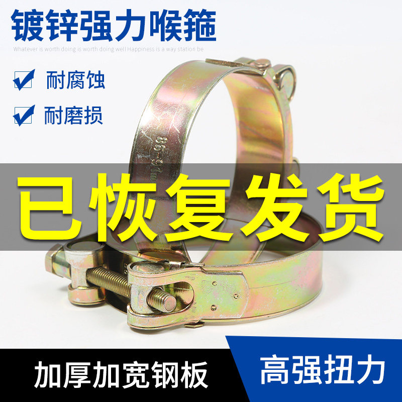 Iron-galvanized European-style powerful throat stirrup thickened pipe hoop heavy pipe clamp hoop hoop tight hoop water pipe steel wire pipe
