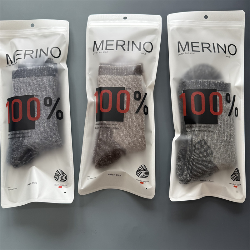 100% Merino Wool Socks, Thick Terry Towel Socks, Outdoor Sports Hiking and Skiing Socks for Men and Women, Mid-Calf Socks