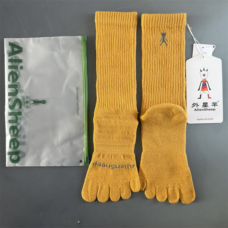 Pure Wool 75% Merino Wool Socks Five-Toe Socks Aliensheep Outdoor Sports Split-Toe Long Socks