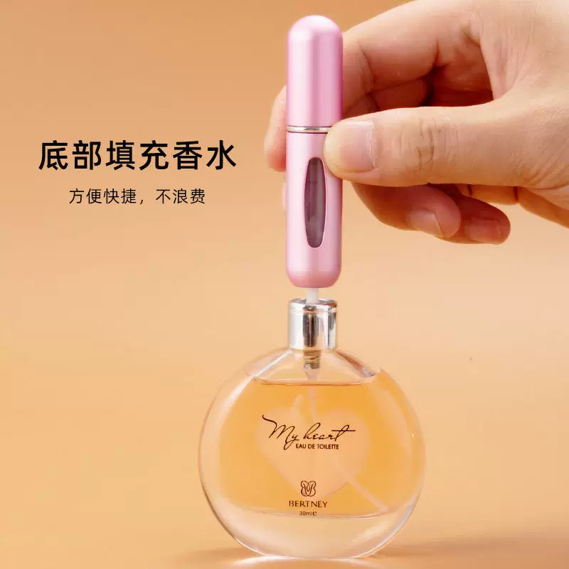 5 Beautiful 8ml Portable Mini RefilLABLE PERFUME BOTTLE With Spray