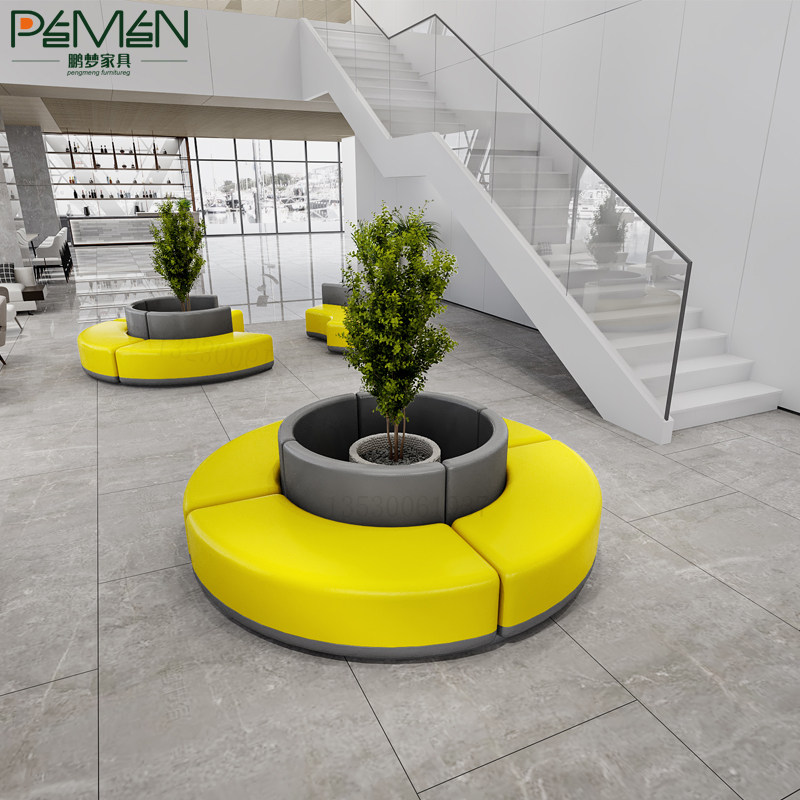 Creative Round Cassette Early Education Training Center Mall 4S Shop Reception Relax Area Around Cylindrical Soft Bag Sofa Backrest