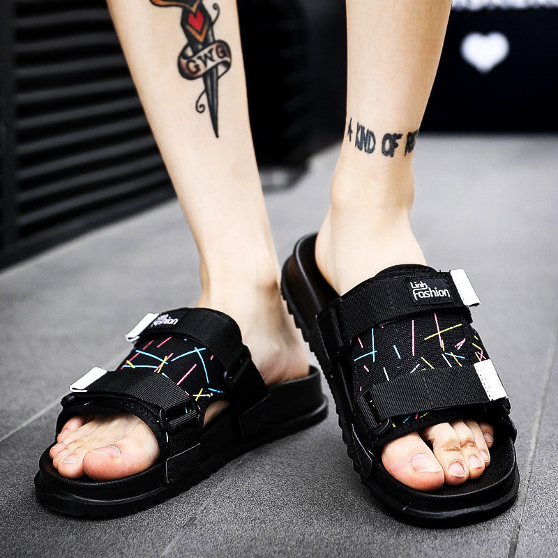 Slippers men 2019 summer new style sandals personality outside wear casual sandals ins tide sandals men