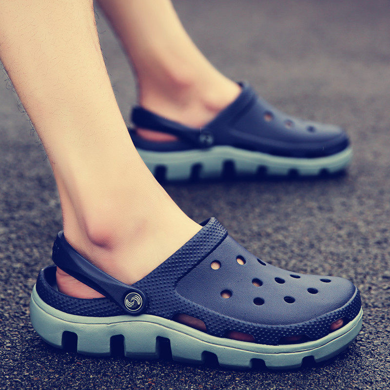 Sandals men summer wear hole shoes men's sandals slippers 2019 new Sandals sandals men's tide bag half slippers