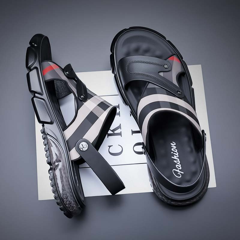 Men's Sandals 2023 New Summer Outerwear Casual Beach Shoes Tide Anti-slip Deodorant Driving Soft Sole Dual-use Sandals