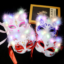 Fox mask Japanese style antique half-faced cat childrens animation fox ANBU cos dress stall mask