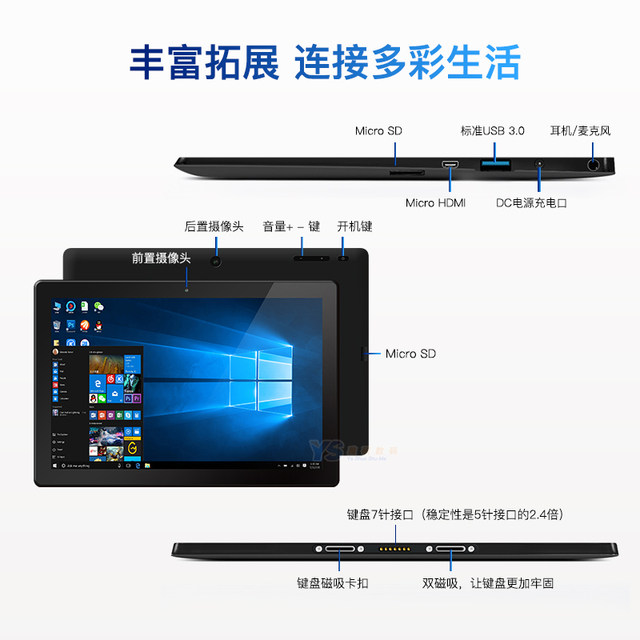 Geglovo/Geffes Windows tablet 2-in-1 notebook mini handheld computer 10.1 ນິ້ວ