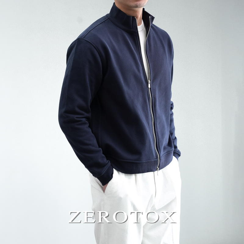 Gzx Zerotox Cotton Stand-Up Collar Zipper Cardigan Sweatshirt Men's Spring & Fall Short Casual Business Work Clothing Jacket