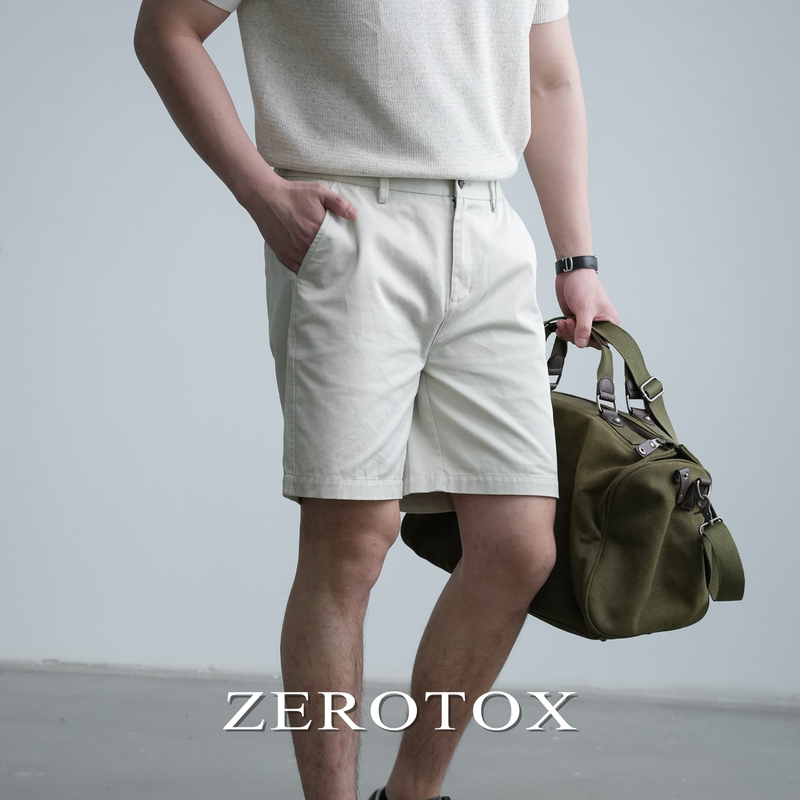 Gzx Zerotox Twill 100% Combed Cotton Shorts Men's Summer Business Casual Breathable Straight-Leg Five-Point Pants Gzx Zerotox Twill 100% Combed Cotton Shorts Men's Summer Business Casual Breathable Straight-Leg Five-Point Pants
